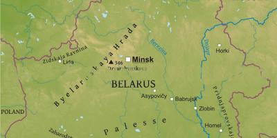 Zemljevid Belorusija fizično